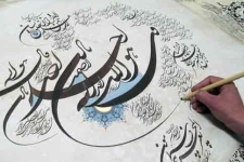 رقابت خوشنویسان شهرستان در آزمون سراسری خوشنویسی 