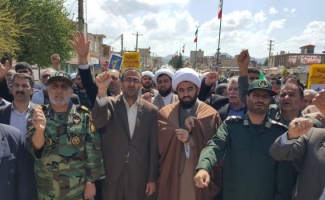 برگزاری راهپیمایی علیه اقدام خصمانه رئیس جمهور آمریکا / فریاد مرگ بر آمریکا مردم در خیابانهای شهر