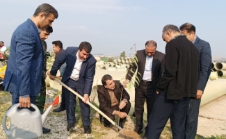 غرس ۱۰۰ اصله‌نهال در مسیر کمربندی شهرستان سرپل‌ذهاب به قصرشیرین به‌مناسبت روزدرختکاری