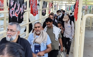تردد زائران اربعین از مرز رسمی خسروی در شهرستان قصرشیرین