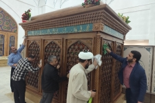 غبار روبی حرم احمد ابن اسحاق ( ره) و مساجد سرپل‌ذهاب