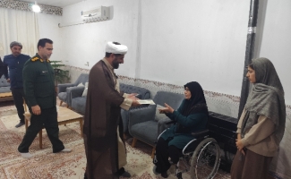 دیدار مسئولان و بسیجیان با جانباز ۷۰ درصد فاطمه بایسته