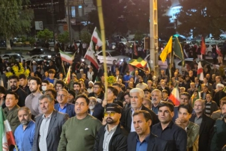 سرپلذهاب یک‌صدا برای ایران؛ اجتماع مردمی در خون‌خواهی از شهدا