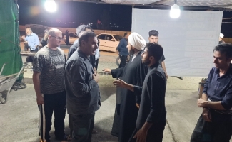 بازدید شبانه امام جمعه و فرماندار سرپل‌ذهاب از مواکب اربعین حسینی