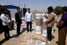 توزیع 8 پک مصالح ساختمانی بین مددجویان روستای کفروسلمان بخش مرکزی شهرستان
