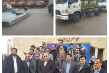 اهدای ماشین‌آلات به شهرداری‌ شهرستان زلزله‌زده سرپل ذهاب