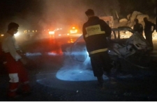 واژگونی و حریق خودرو سمند در جاده سرپل ذهاب به دالاهو / ۲ مصدوم برجای گذاشت