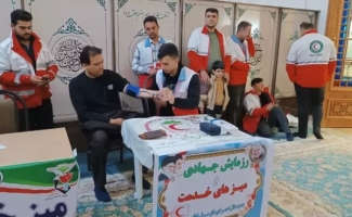 برپایی میز خدمت در سرپل‌ذهاب به‌مناسبت دهه فجر