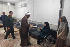 دیدار مسئولان و بسیجیان با جانباز ۷۰ درصد فاطمه بایسته