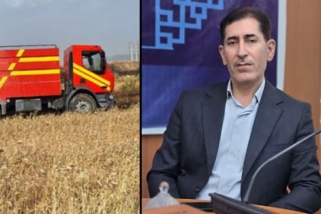 استقرار سه دستگاه ماشین آتش‌نشانی غیر بومی در سرپل‌ذهاب برای مقابله با آتش‌سوزی‌های احتمالی فصل برداشت غلات