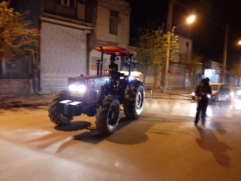 عملیات ضدعفونی و گندزدایی شهرستان سرپلذهاب توسط  سپاه پاسداران به روایت تصویر