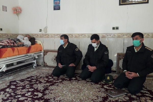 دیدار فرمانده انتظامی شهرستان سرپل ذهاب با جانبازان ناجا
