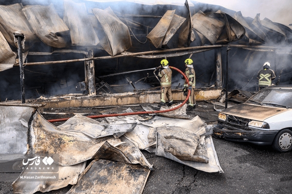 حریق بازار جنت آباد مهار شد+عکس